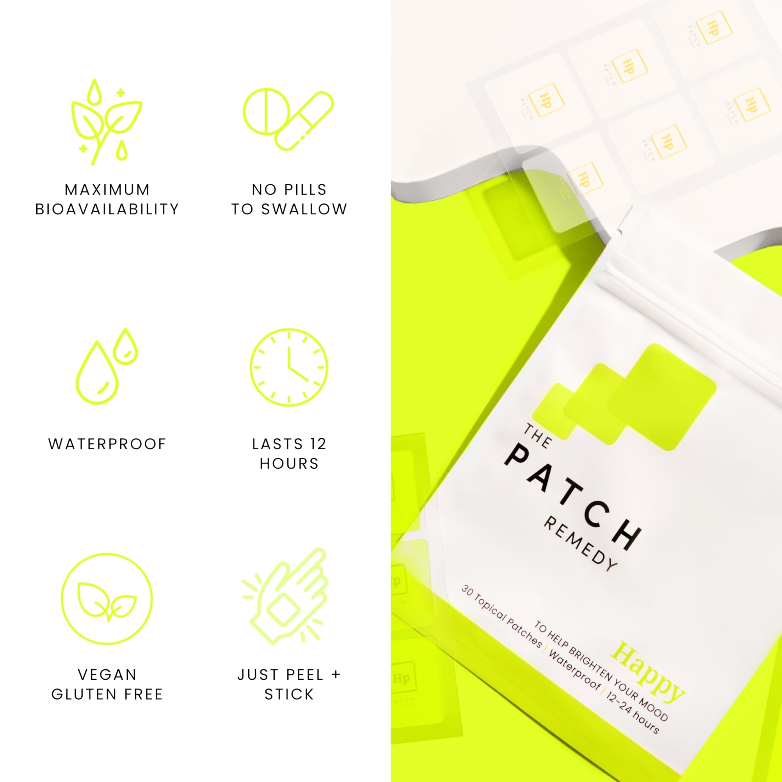 The Patch Remedy parche en mano para comparar tamaño y portabilidad