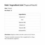 The Patch Remedy etiqueta con lista de ingredientes ampliada para transparencia