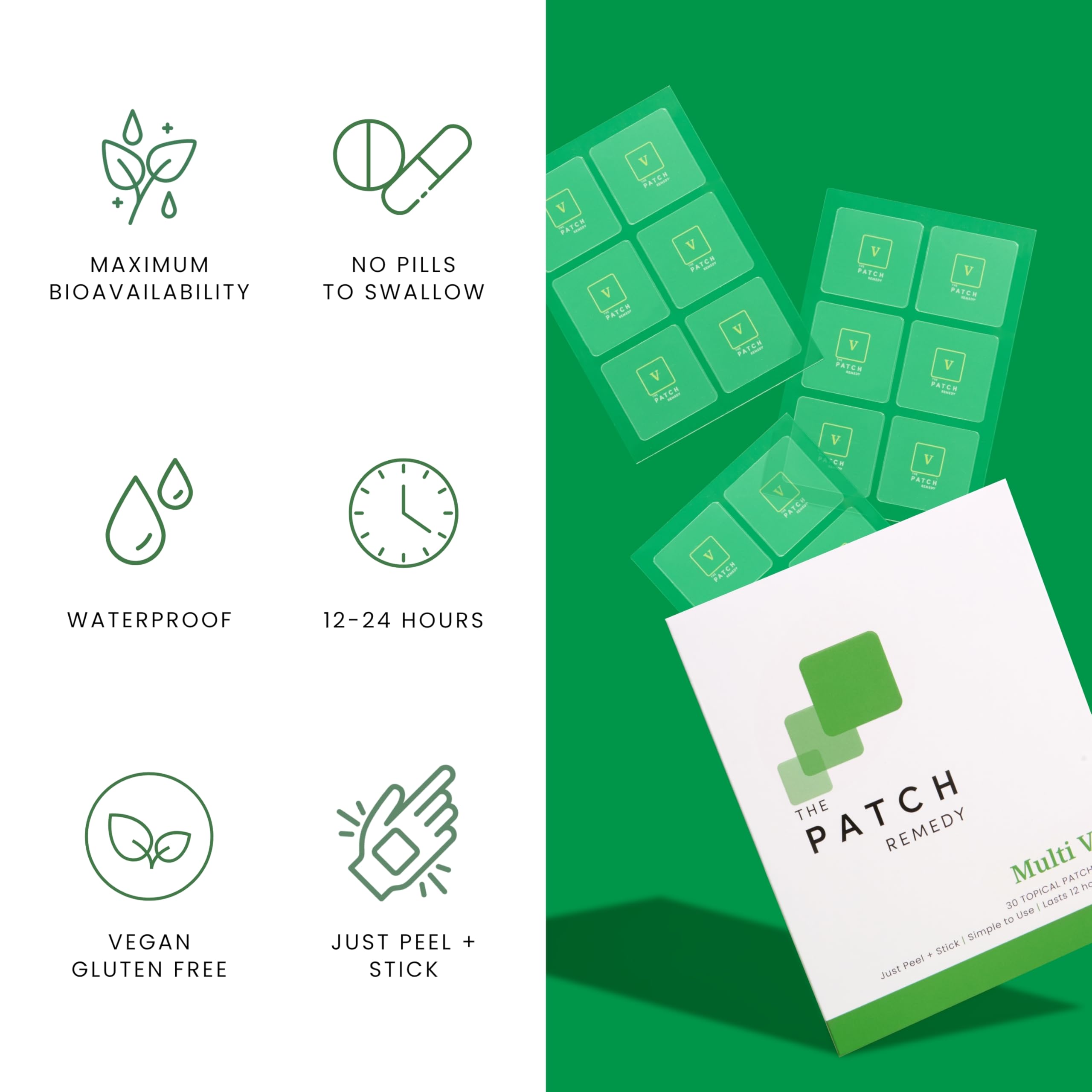 The Patch Remedy parche en uso bajo ropa, práctico para viajes