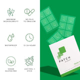 The Patch Remedy parche en uso bajo ropa, práctico para viajes