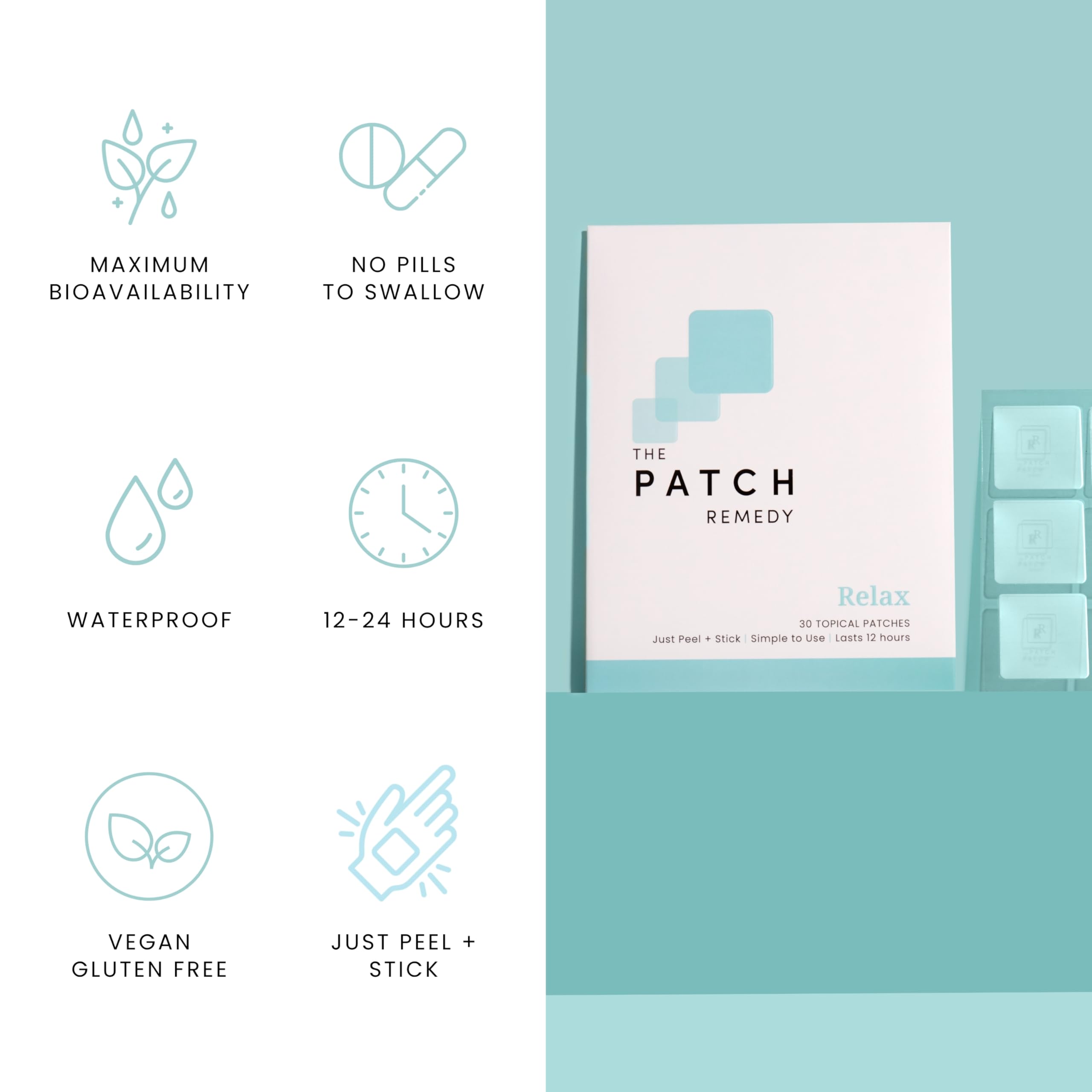The Patch Remedy paquete de 30 unidades listo para llevar de viaje