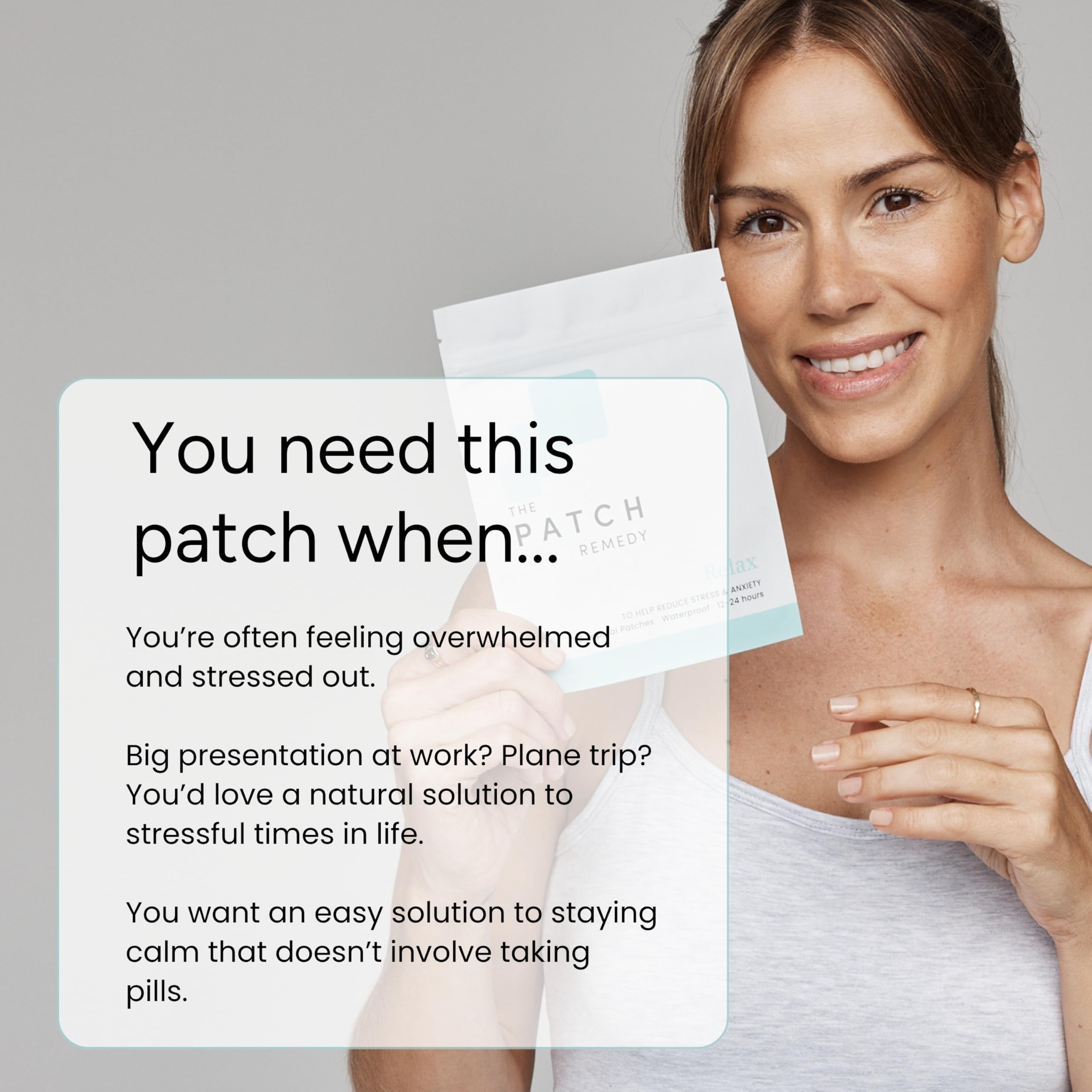The Patch Remedy etiqueta con lista de ingredientes botánicos visibles