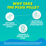 The Plug frasco abierto con cápsulas listas para toma diaria
