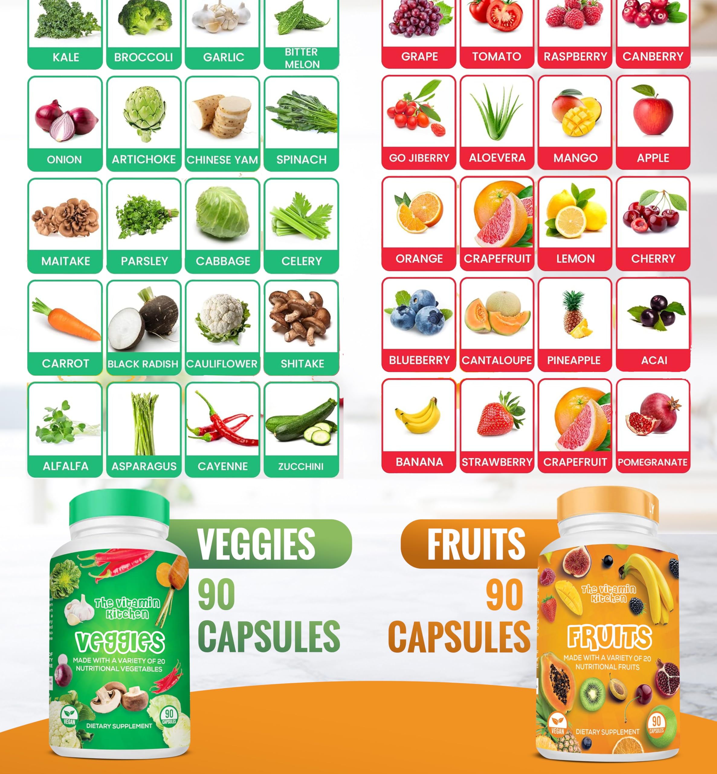The Vitamin Kitchen cápsulas en mano demostrando tamaño y facilidad de uso