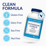 The Vitamin Shoppe etiqueta legible resaltando potasio citrato y certificaciones