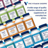 The Vitamin Shoppe frasco abierto colocado sobre mesa para acceso fácil