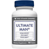 The Vitamin Shoppe frasco de Ultimate Man 90 tabletas mostrando etiqueta clara y beneficios