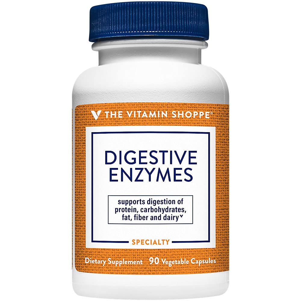 The Vitamin Shoppe frente del envase mostrando etiqueta y beneficio digestivo