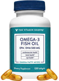 The Vitamin Shoppe frasco frontal mostrando 120 softgels y etiqueta clara