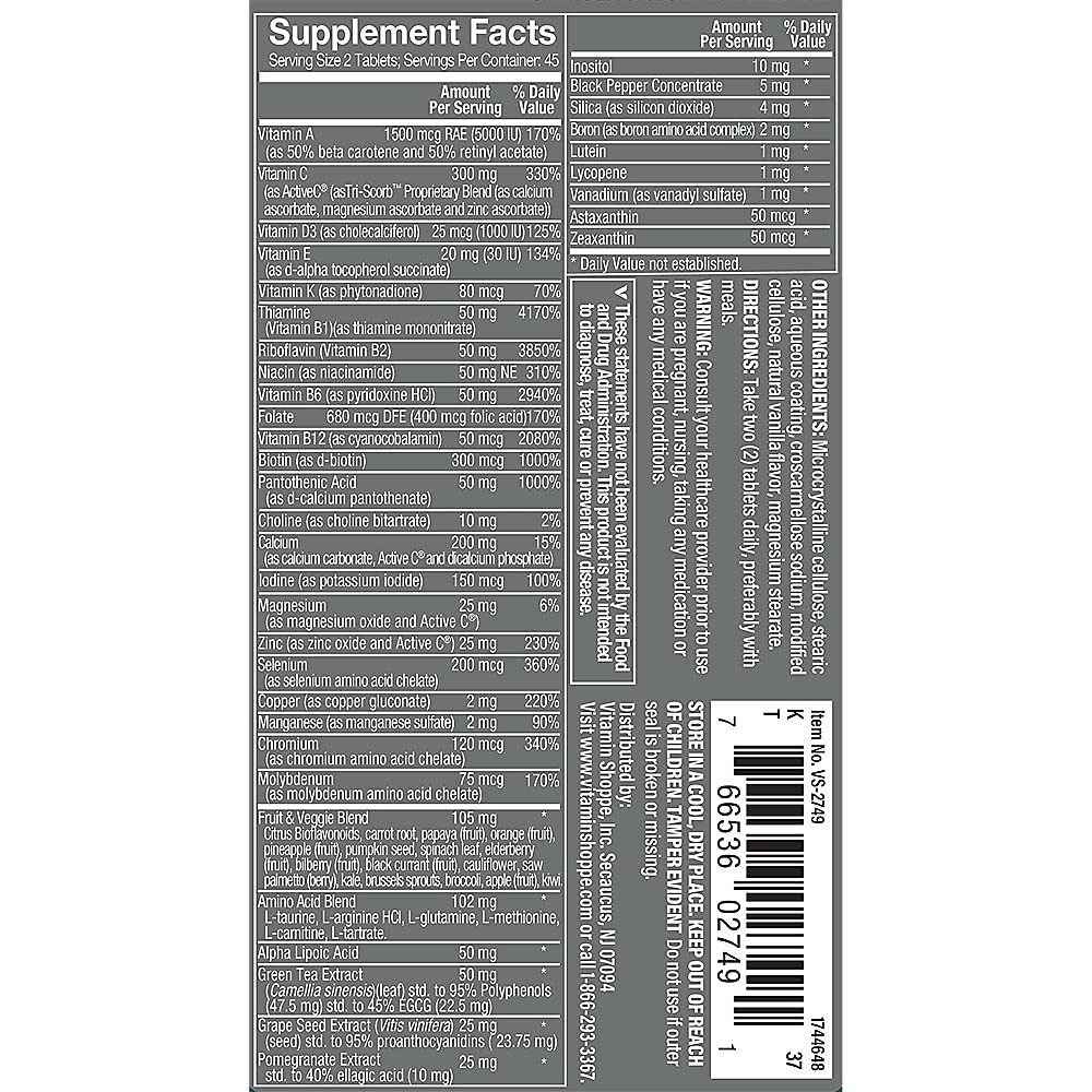 The Vitamin Shoppe detalle de tableta para ver textura y facilidad de ingestión
