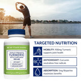 The Vitamin Shoppe frasco junto a medición que indica 120 cápsulas por envase