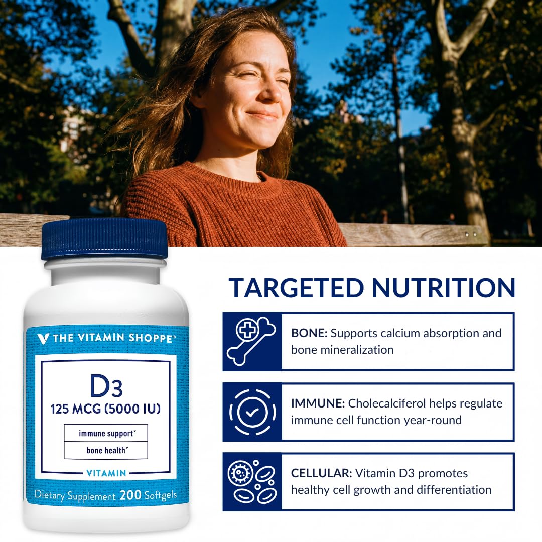 The Vitamin Shoppe softgel junto a moneda para comparar tamaño y portabilidad