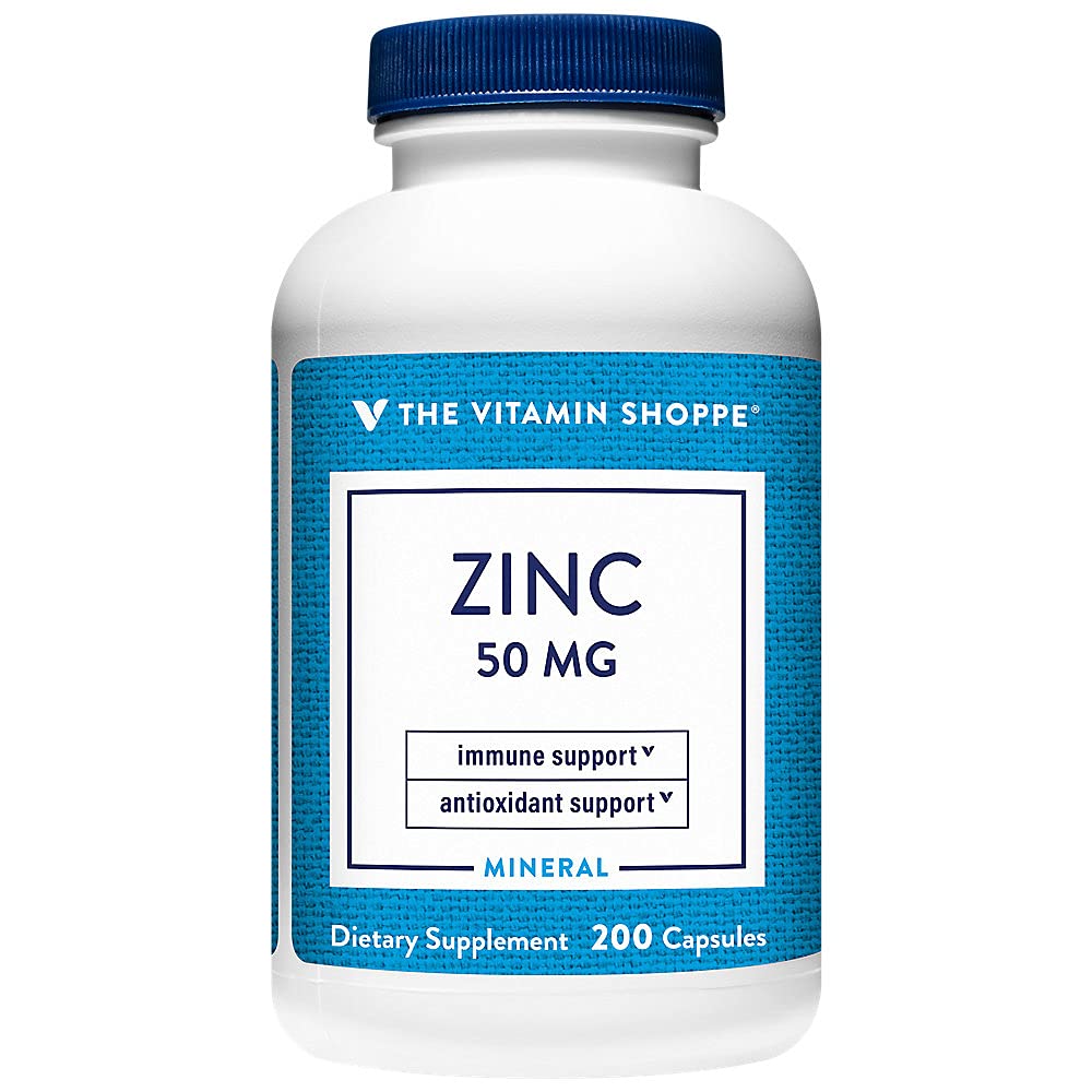 The Vitamin Shoppe frasco frontal mostrando etiqueta y 200 cápsulas, confianza y pureza