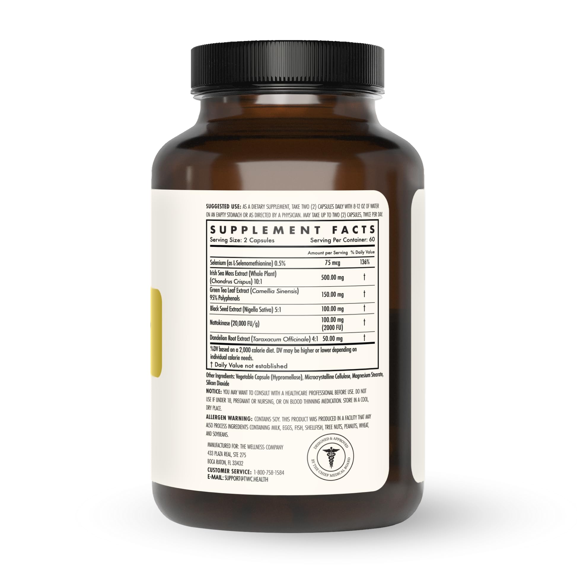 The Wellness Company etiqueta con información nutricional y claridad de ingredientes