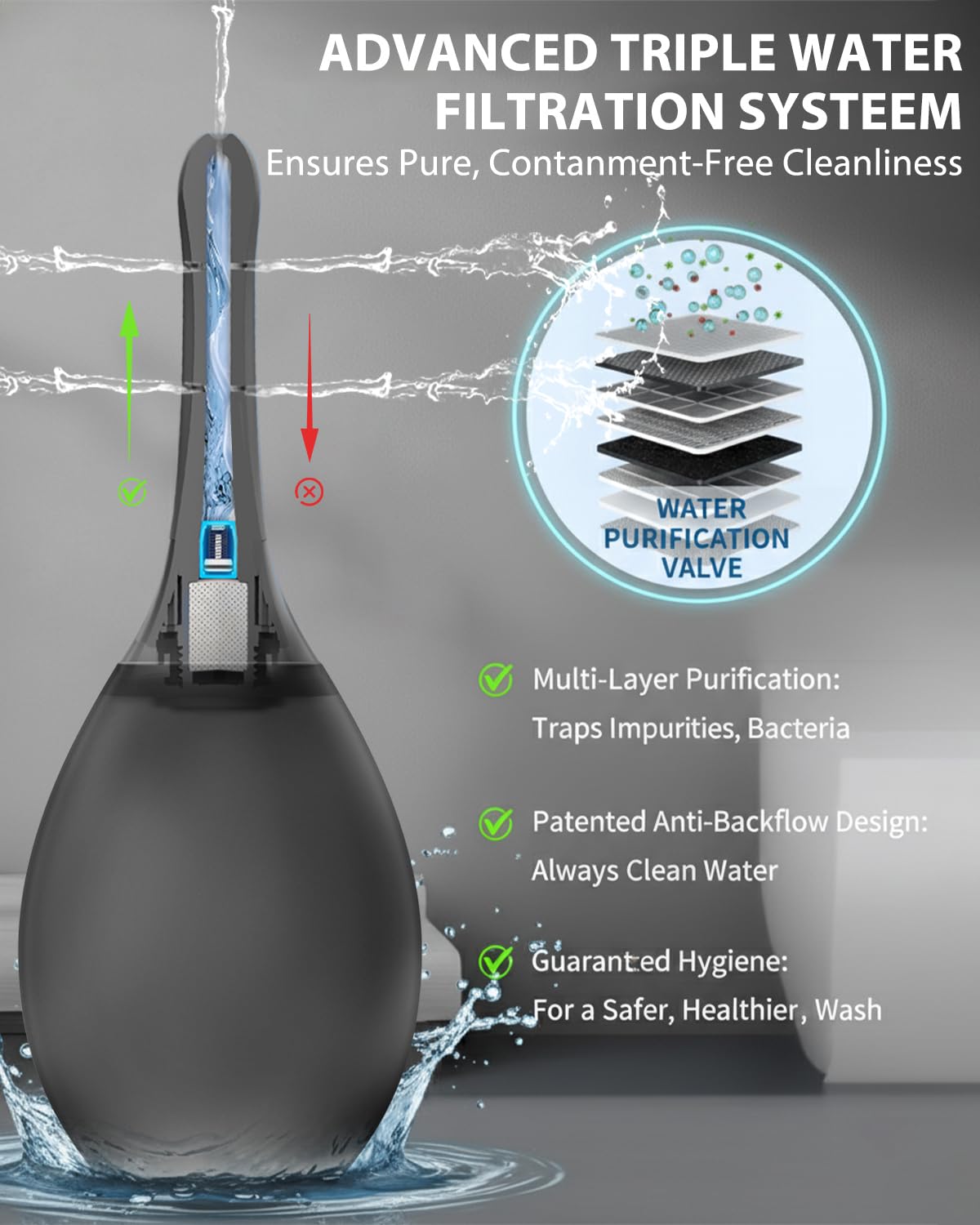 TheClover uso en baño con el kit en mano, práctico para higiene en casa o viaje