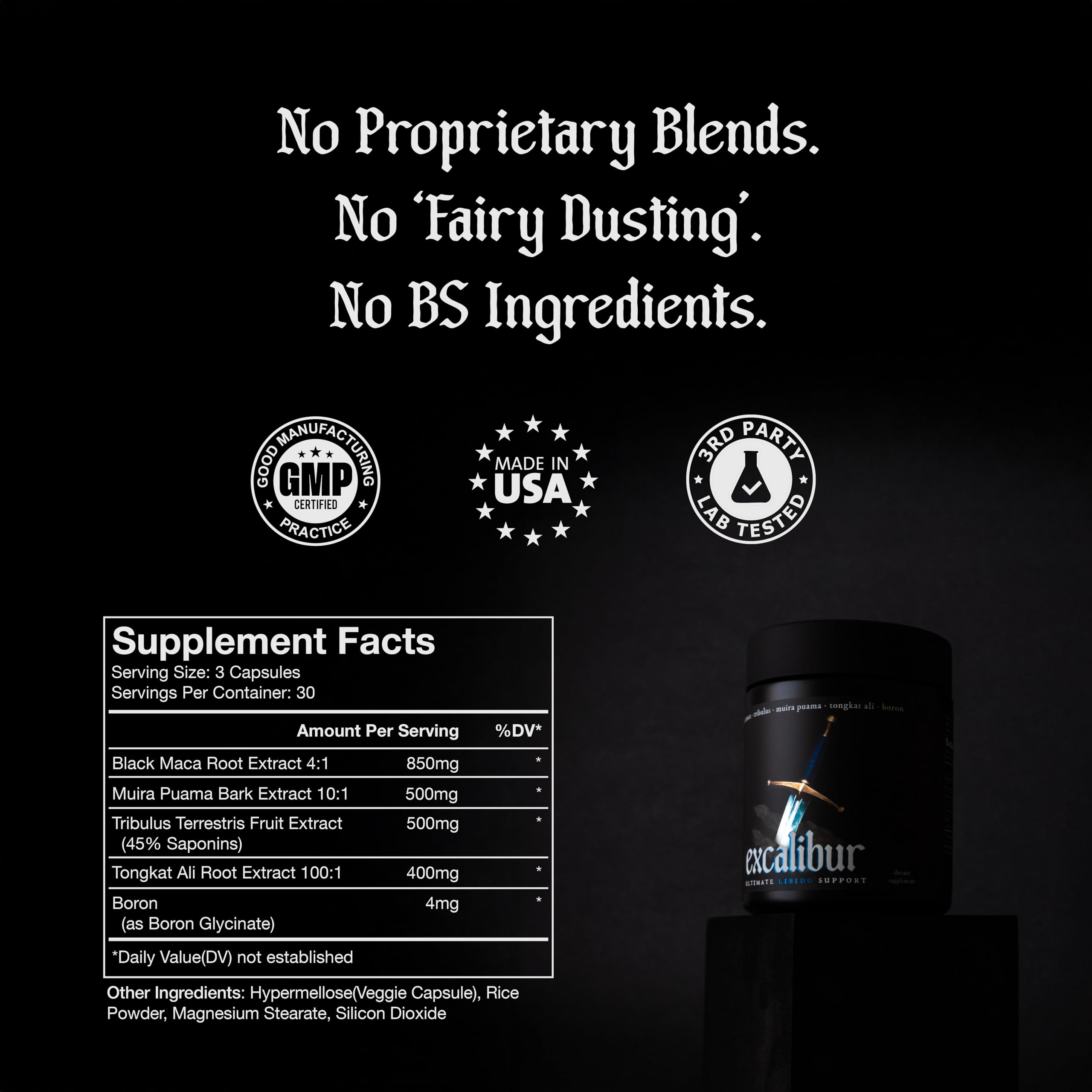 Conjunto de Tongkat Ali, Black Maca y Muira Puama con Theorycraft para apoyo hormonal