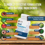 Therabotanics Ideal Prostate Plus envase junto a una regla para escala real