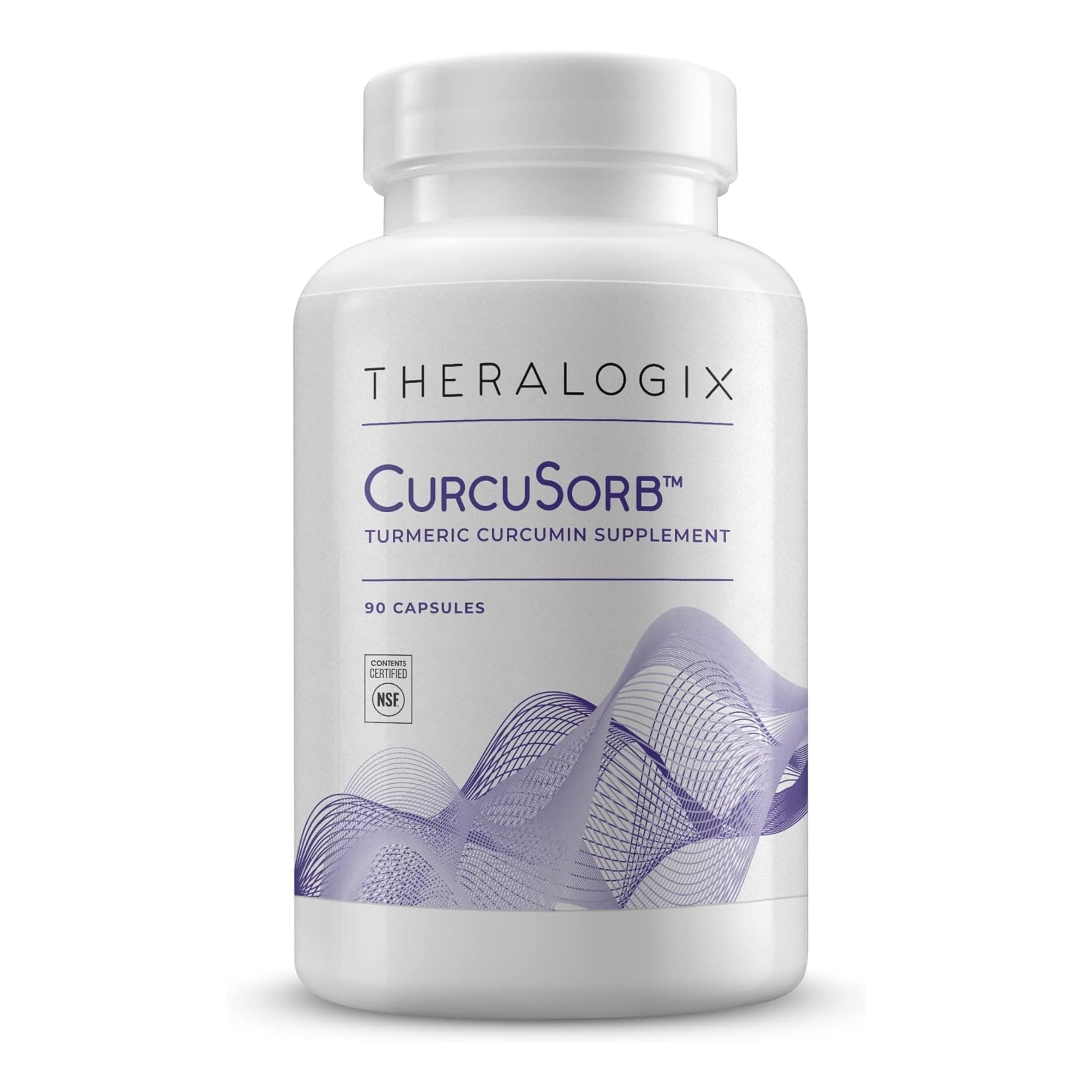 Theralogix CurcuSorb vista frontal del envase mostrando pureza y suministro