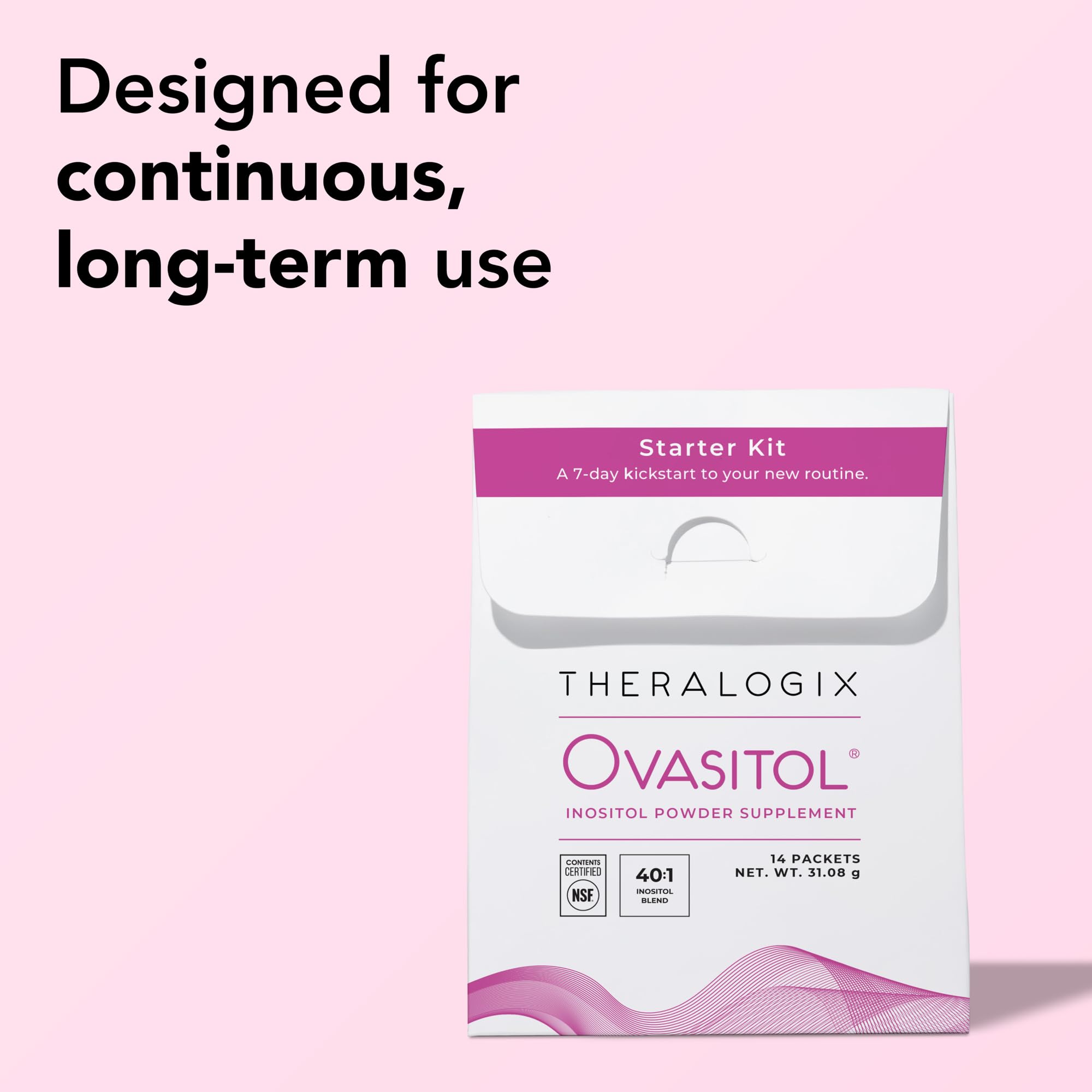 Theralogix Ovasitol etiqueta nutricional mostrando la fórmula pura