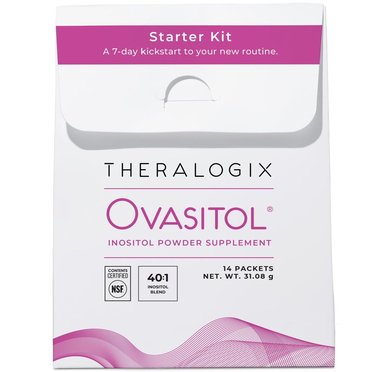 Theralogix Ovasitol frente del empaque mostrando conveniencia y confianza