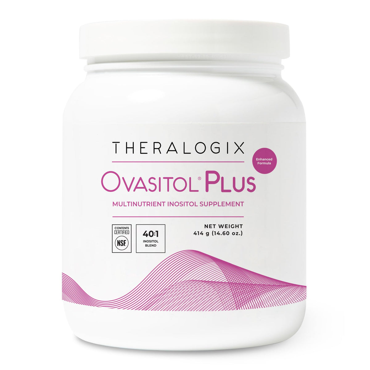 Theralogix Ovasitol Plus lata frontal mostrando la marca y beneficio de absorción