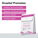 Theralogix Ovasitol polvo disolviéndose en agua para consumo rápido