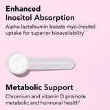 Theralogix Ovasitol lata en mano para comparar tamaño y contenido práctico