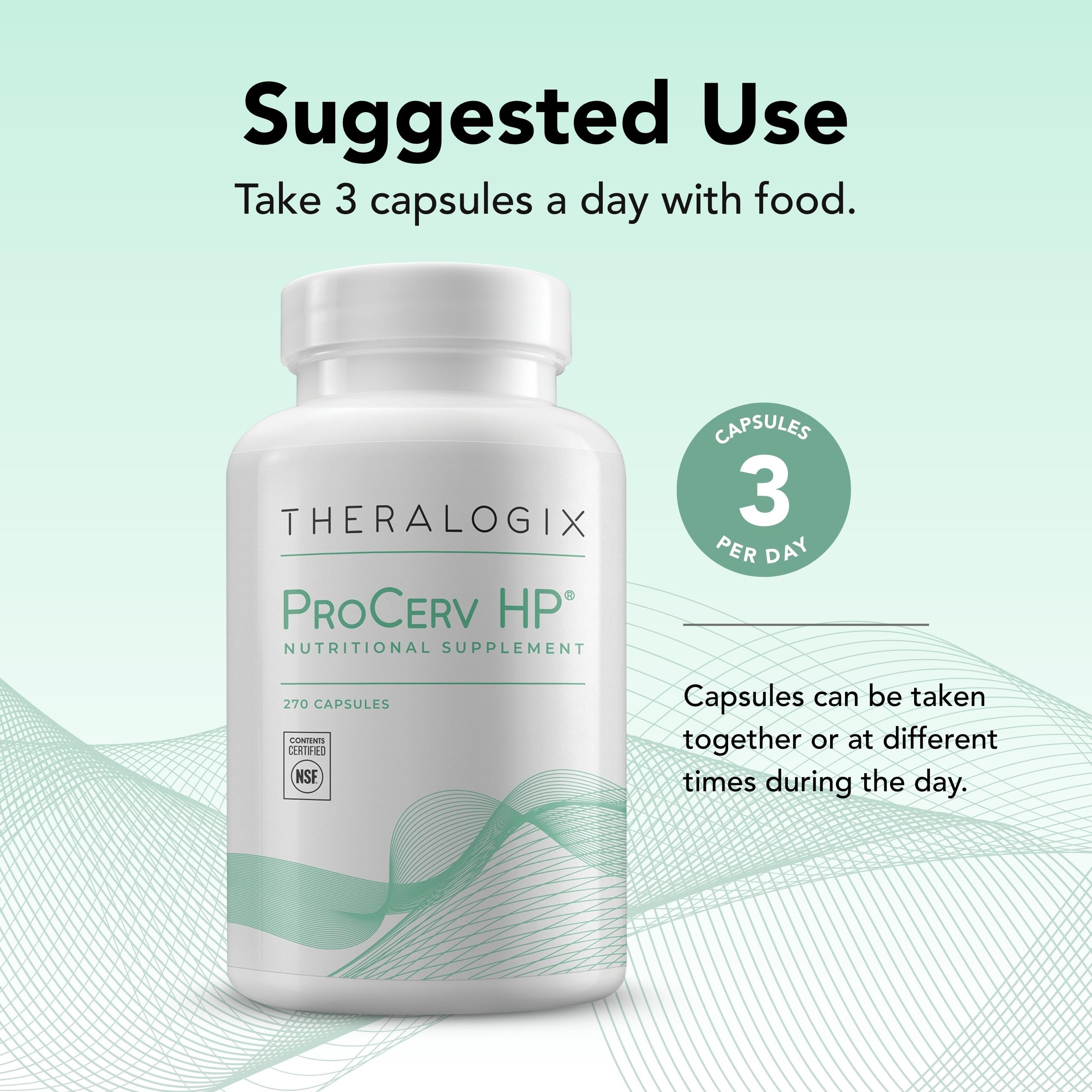 Theralogix ProCerv HP etiqueta de ingredientes detallada y composicion clara
