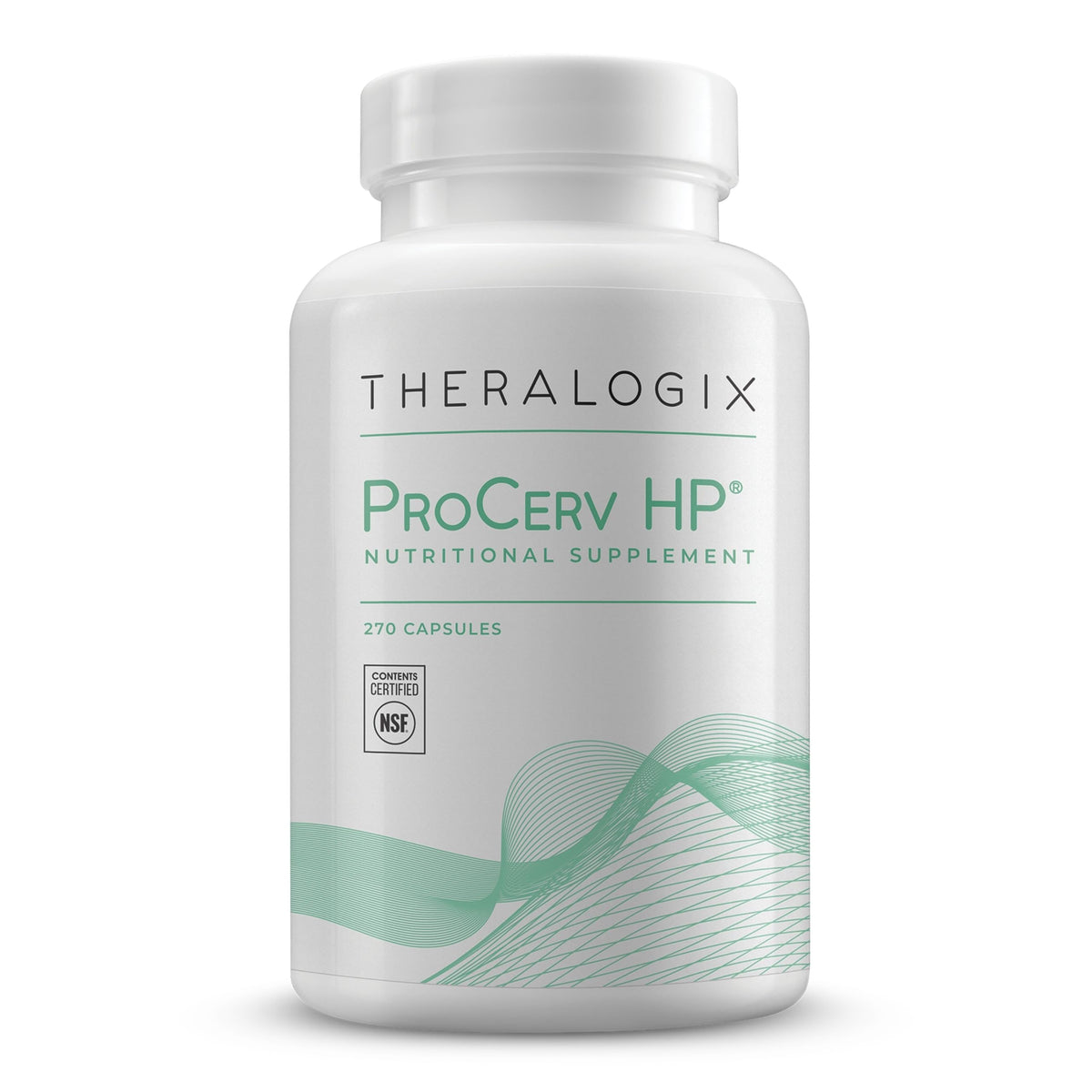 Theralogix ProCerv HP vista frontal del envase mostrando 270 cápsulas y marca