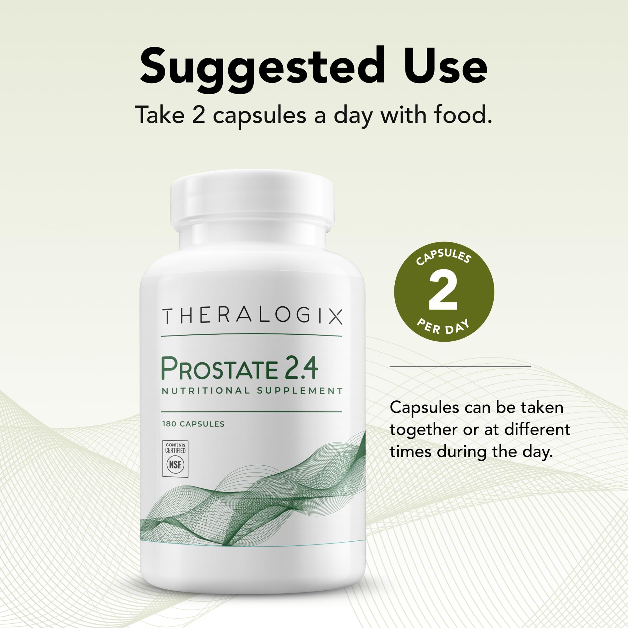 Theralogix Prostate 2.4 cápsula en mano para apreciar tamaño y facilidad de ingestión