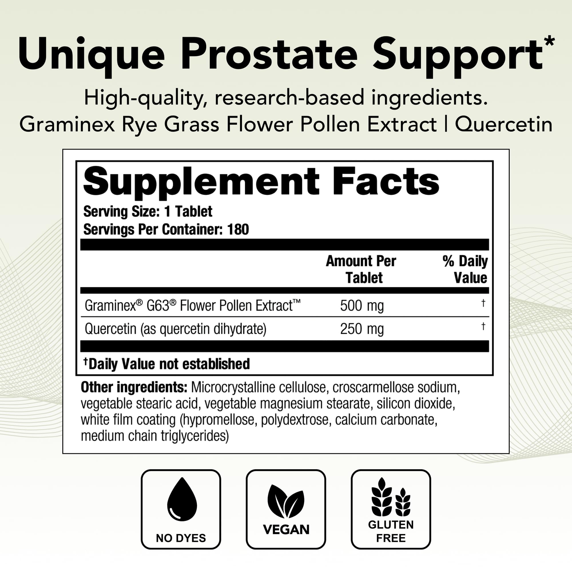 Theralogix Prostate PQ tabletas detalle de textura y apariencia pura