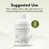 Theralogix Prostate PQ tabletas en mano demostrando tamaño y dosis