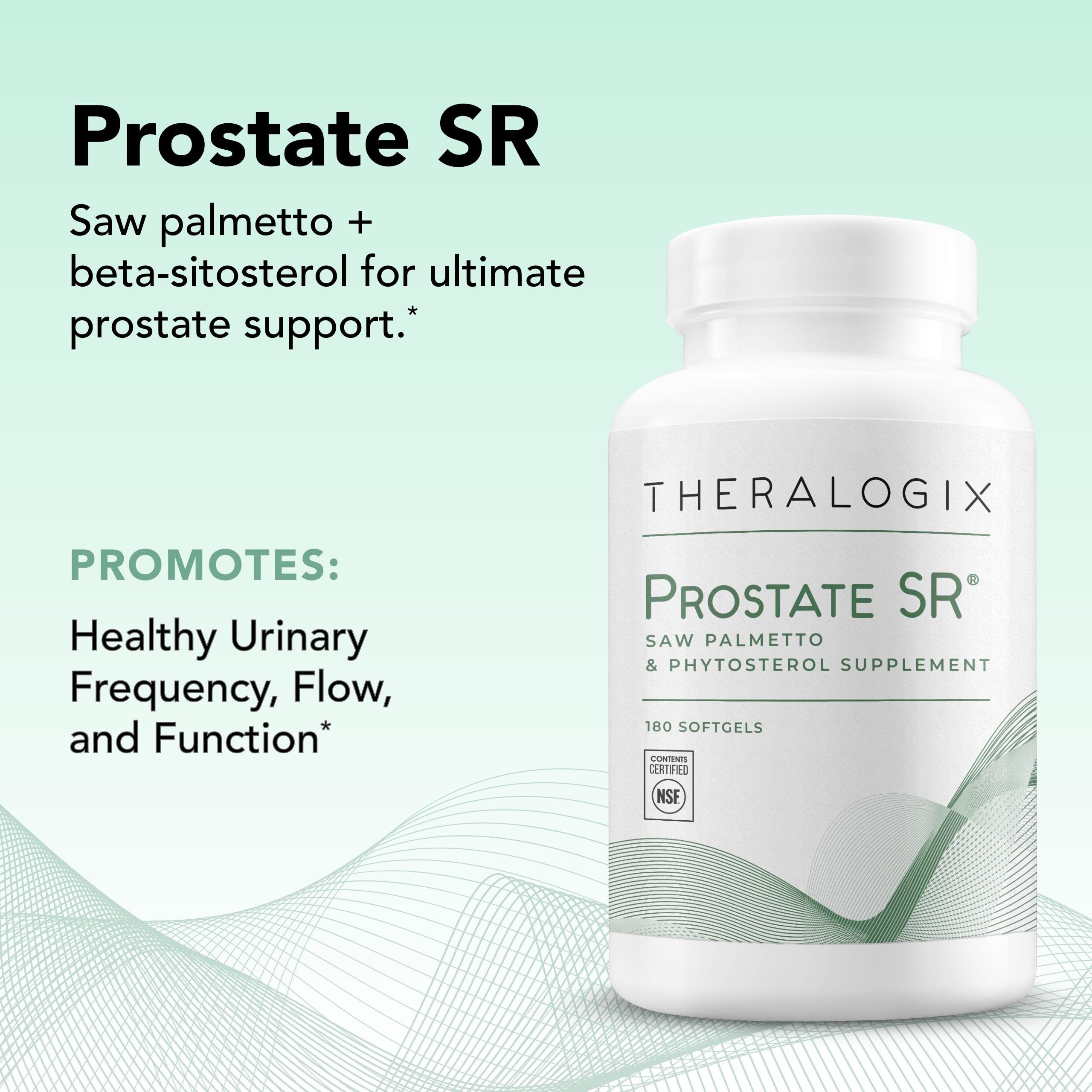 Theralogix etiqueta con sello NSF que confirma pureza y pruebas independientes
