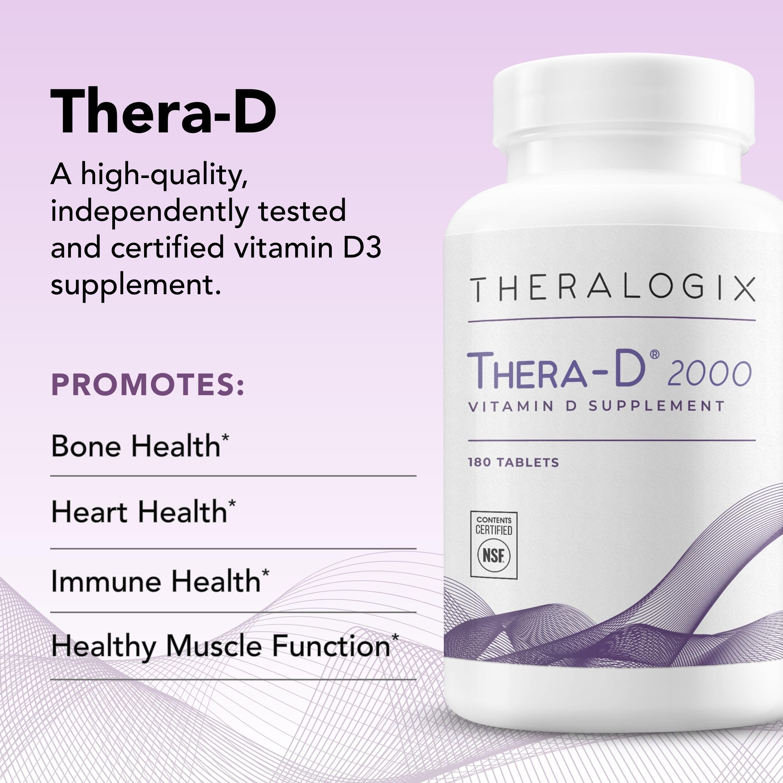 Theralogix etiqueta con ingredientes y sello NSF que garantiza calidad
