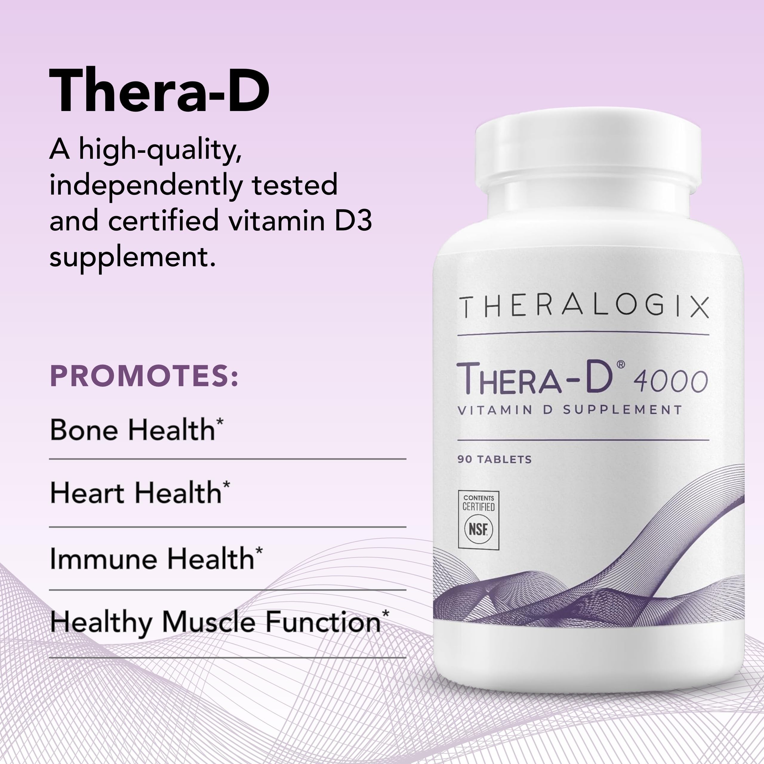 Theralogix etiqueta con sello NSF visible que aporta confianza