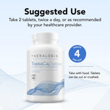 Theralogix TheraCal D2000 tabletas en mano para comparar tamaño y dosificación conveniente