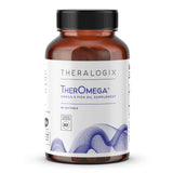 Theralogix TherOmega frente del empaque mostrando beneficios y certificación NSF