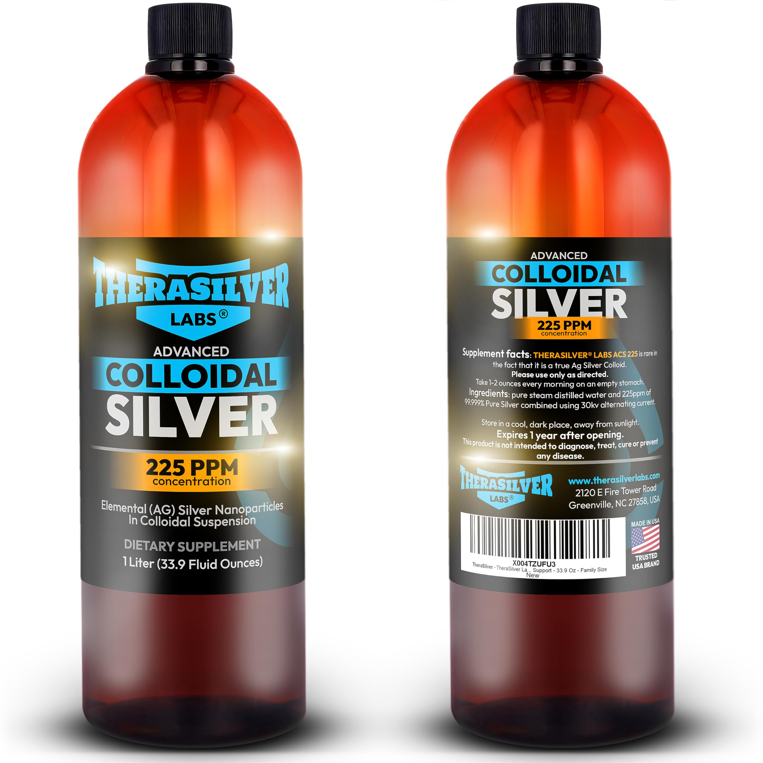 THERASILVER botella frontal 1 L mostrando etiqueta clara y pureza