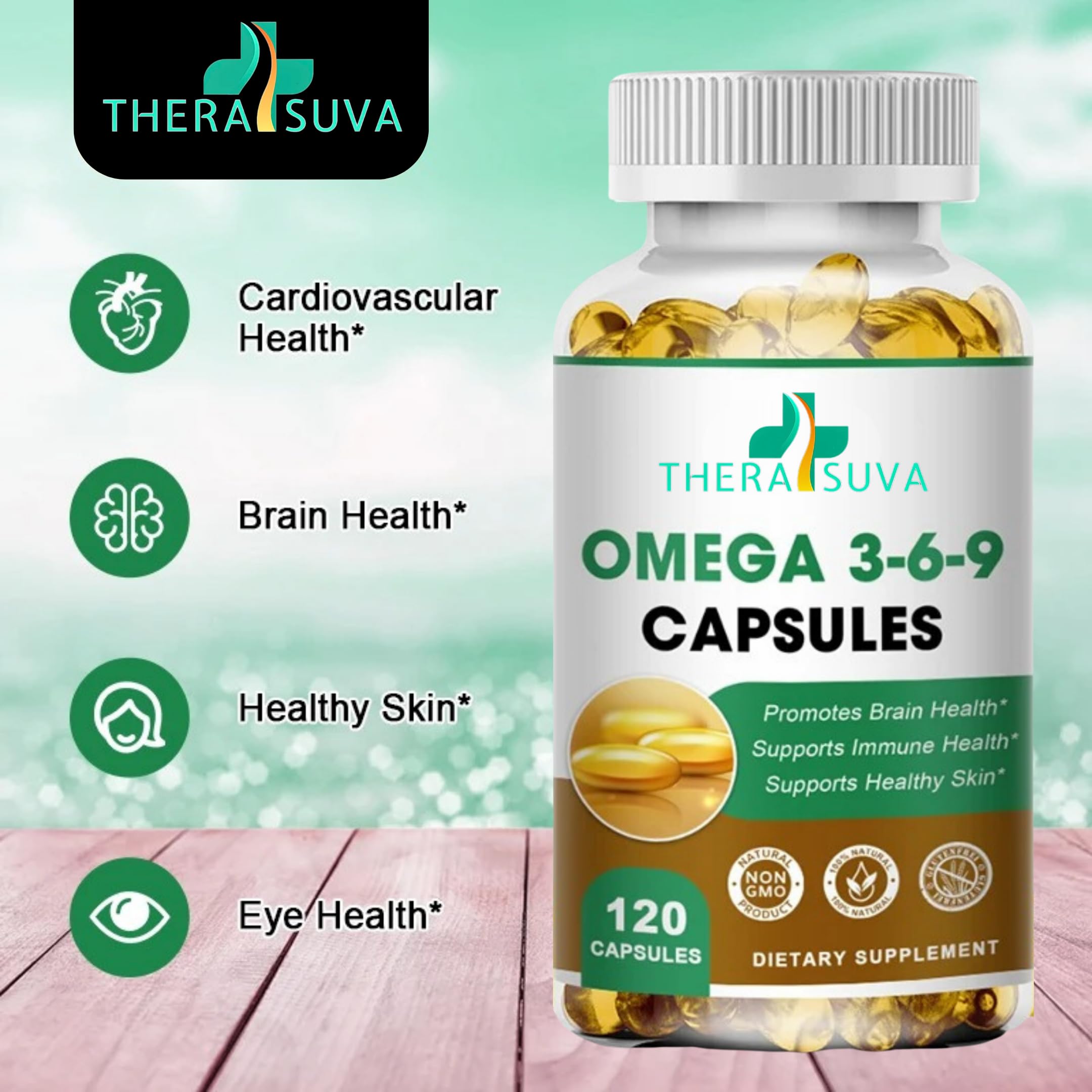 TheraSuva capsula en mano para comparar tamaño y facilitar la dosificación