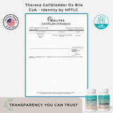THEREXA etiqueta con lista de ingredientes y calidad cGMP verificada