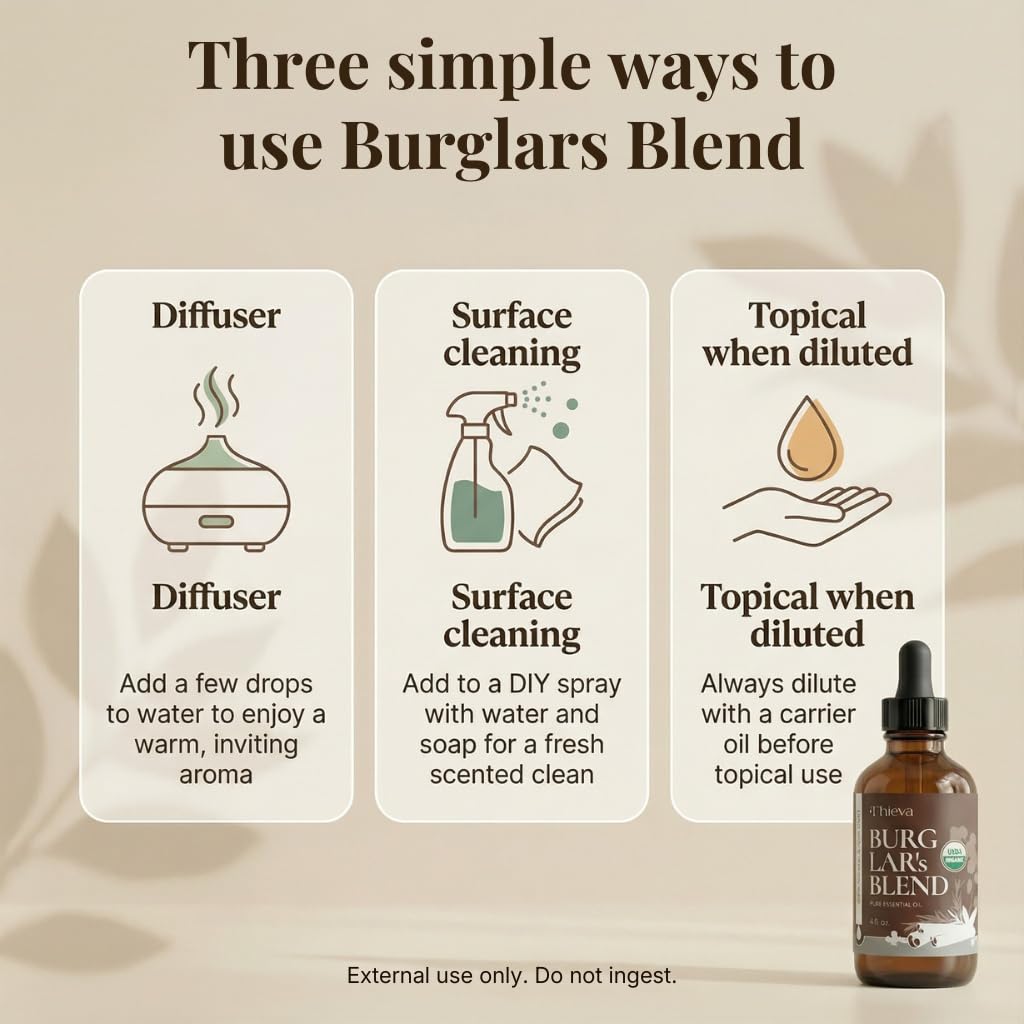 THIEVA adicionada a mezcla de limpieza DIY para fragancia natural