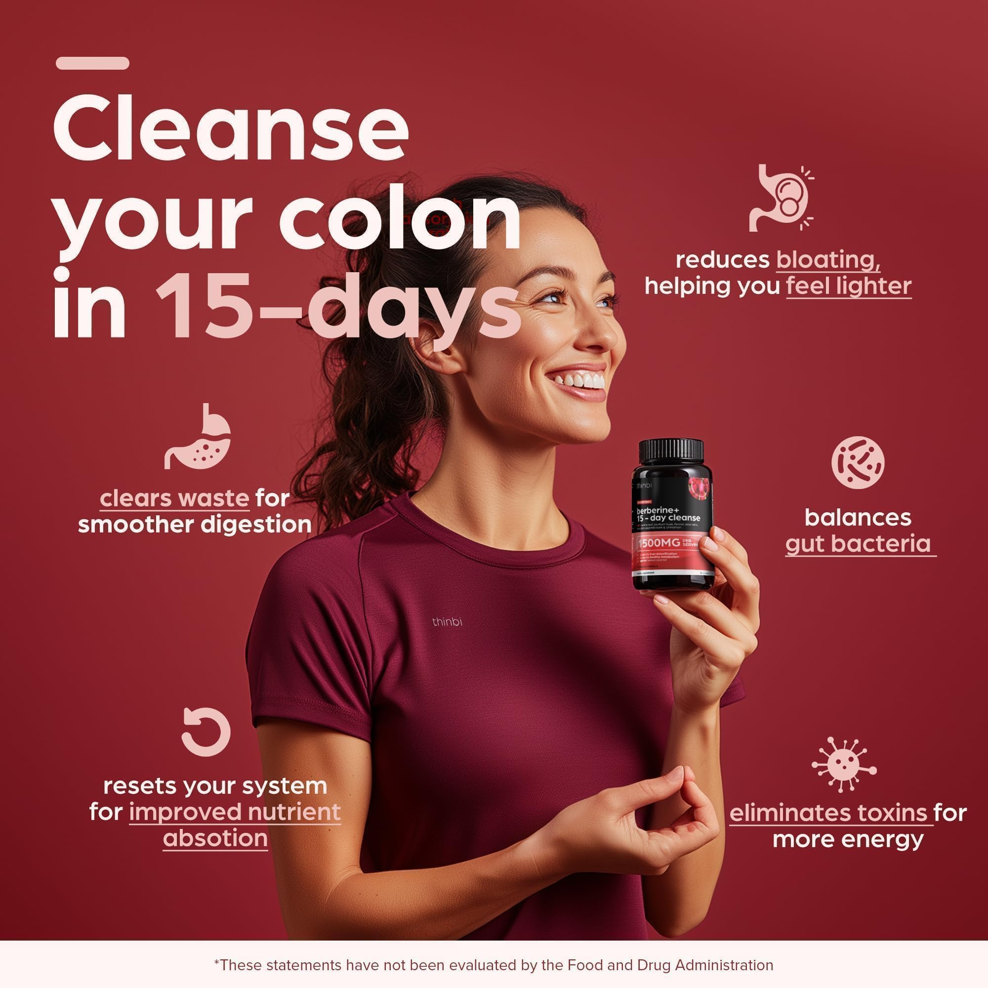 THINBI bote abierto con cápsulas visibles para iniciar limpieza