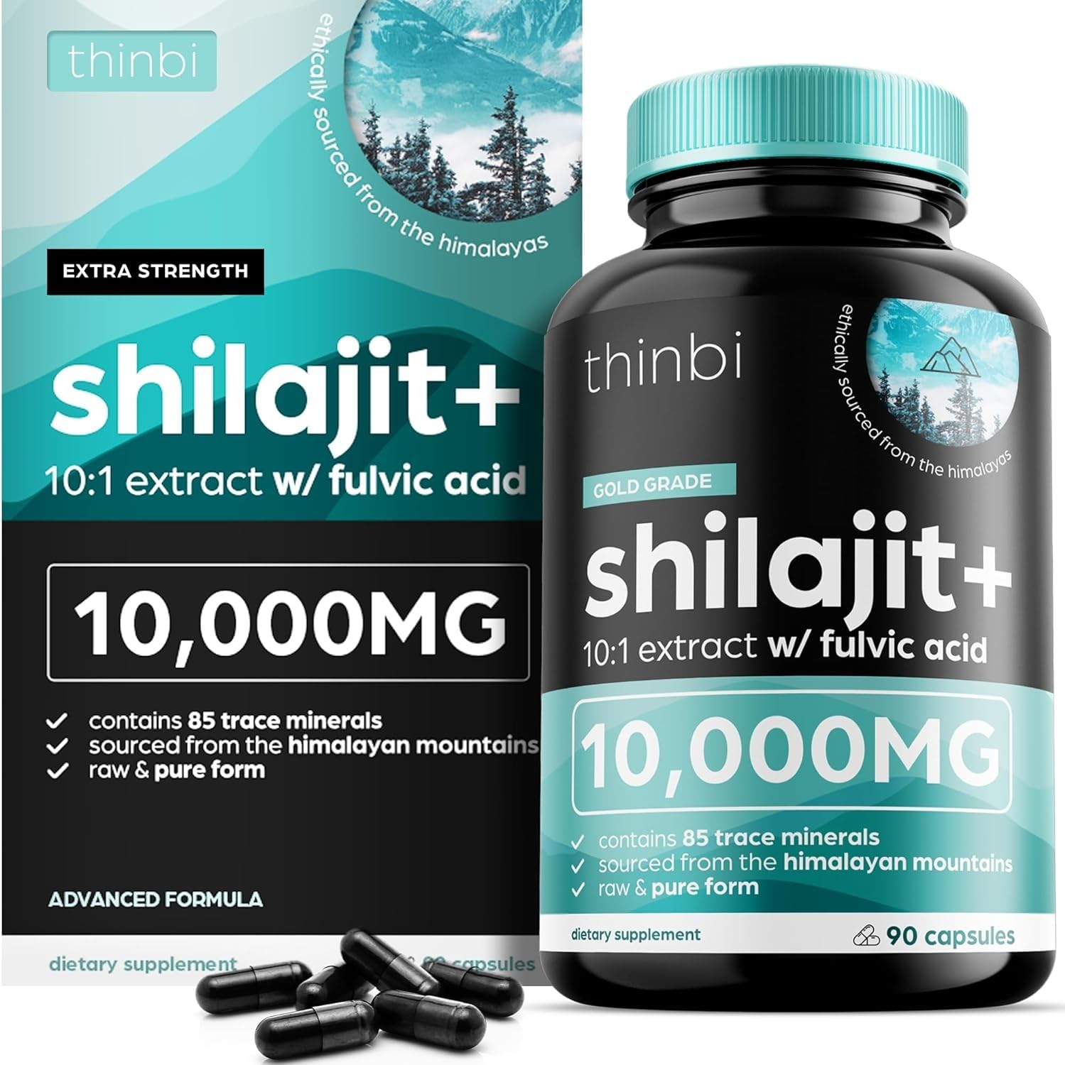 THINBI envase frontal mostrando el producto y beneficios clave