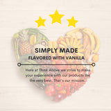 Think Above etiqueta con ingredientes y extracto de vainilla, sabor natural