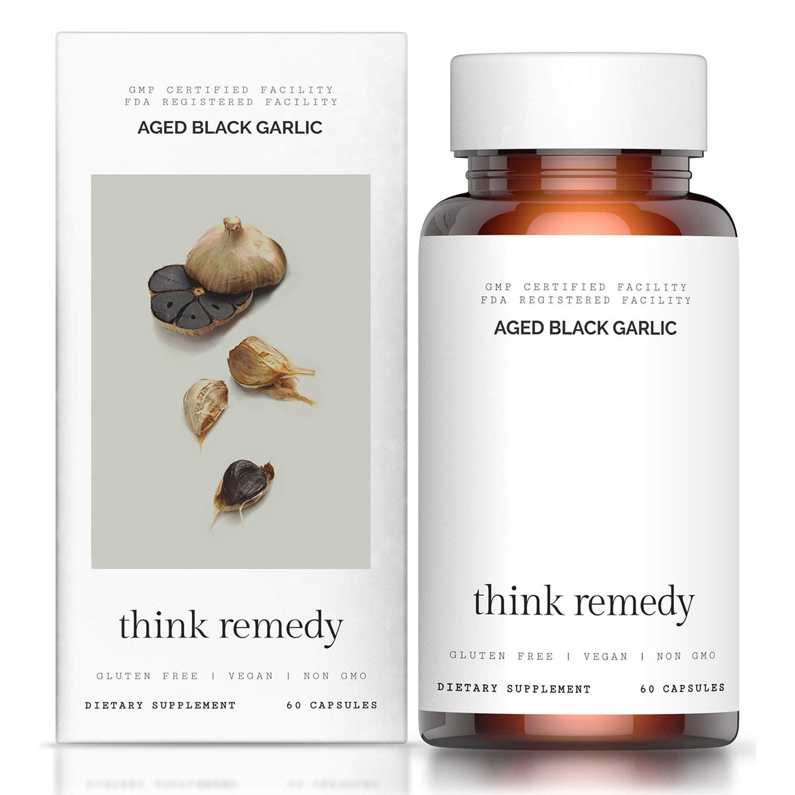 Think Remedy frasco de 60 cápsulas mostrando envase y conveniencia