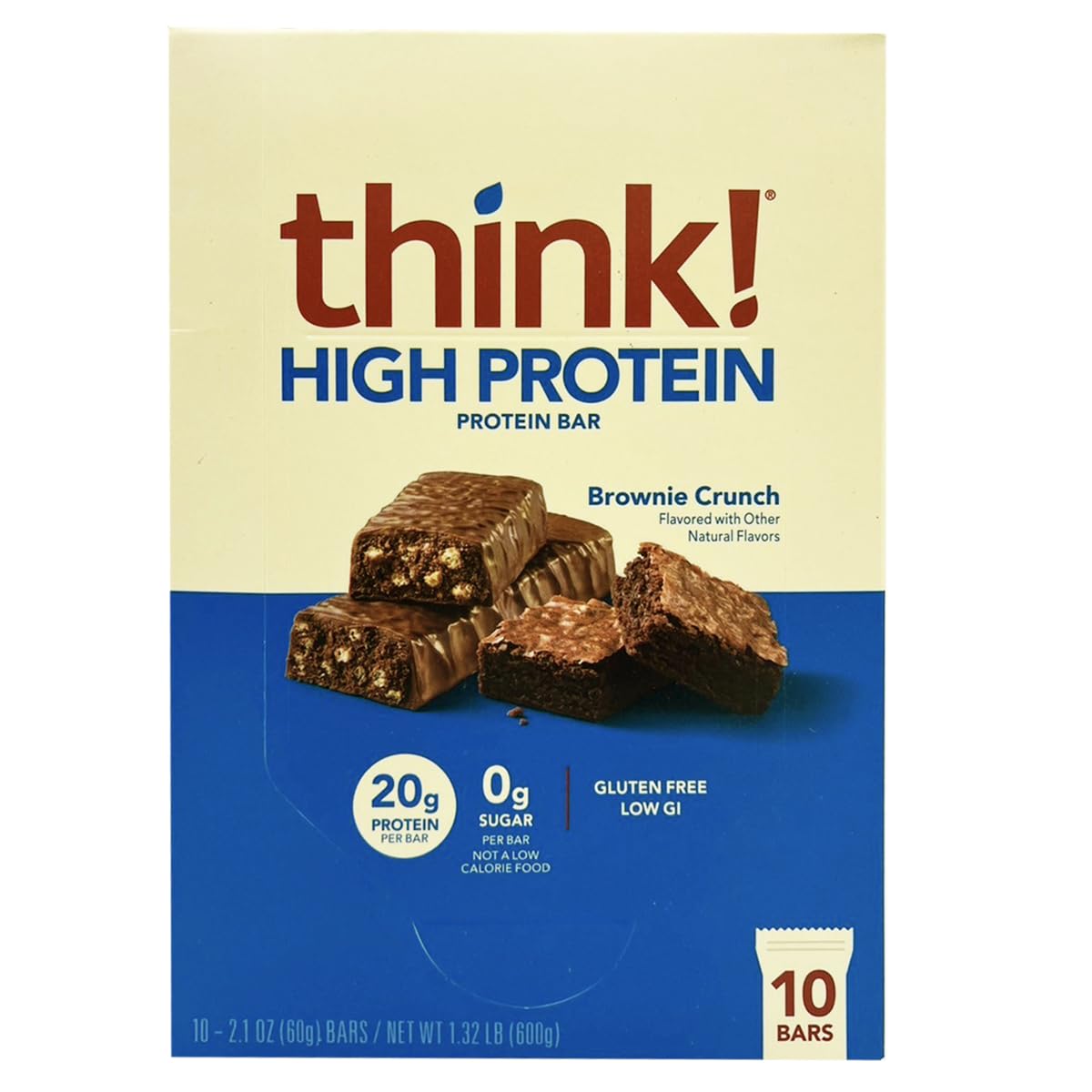 thinkThin empaque frontal del pack de 10 barras, práctico para llevar