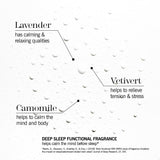 THISWORKS sprays Deep Sleep junto a una mano para comparar tamaño práctico
