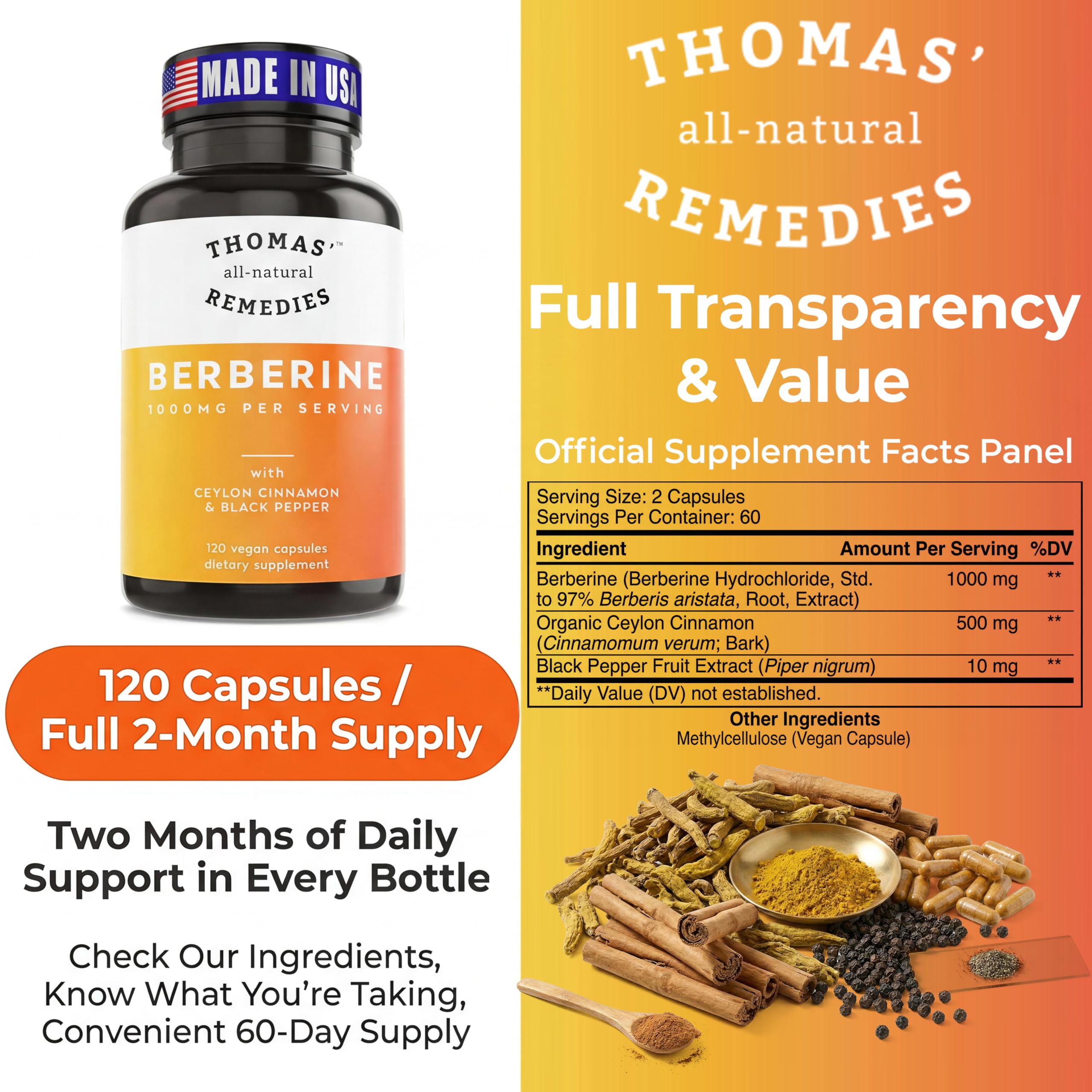 Thomas' all-natural Remedies cápsula siendo tomada como parte de la rutina