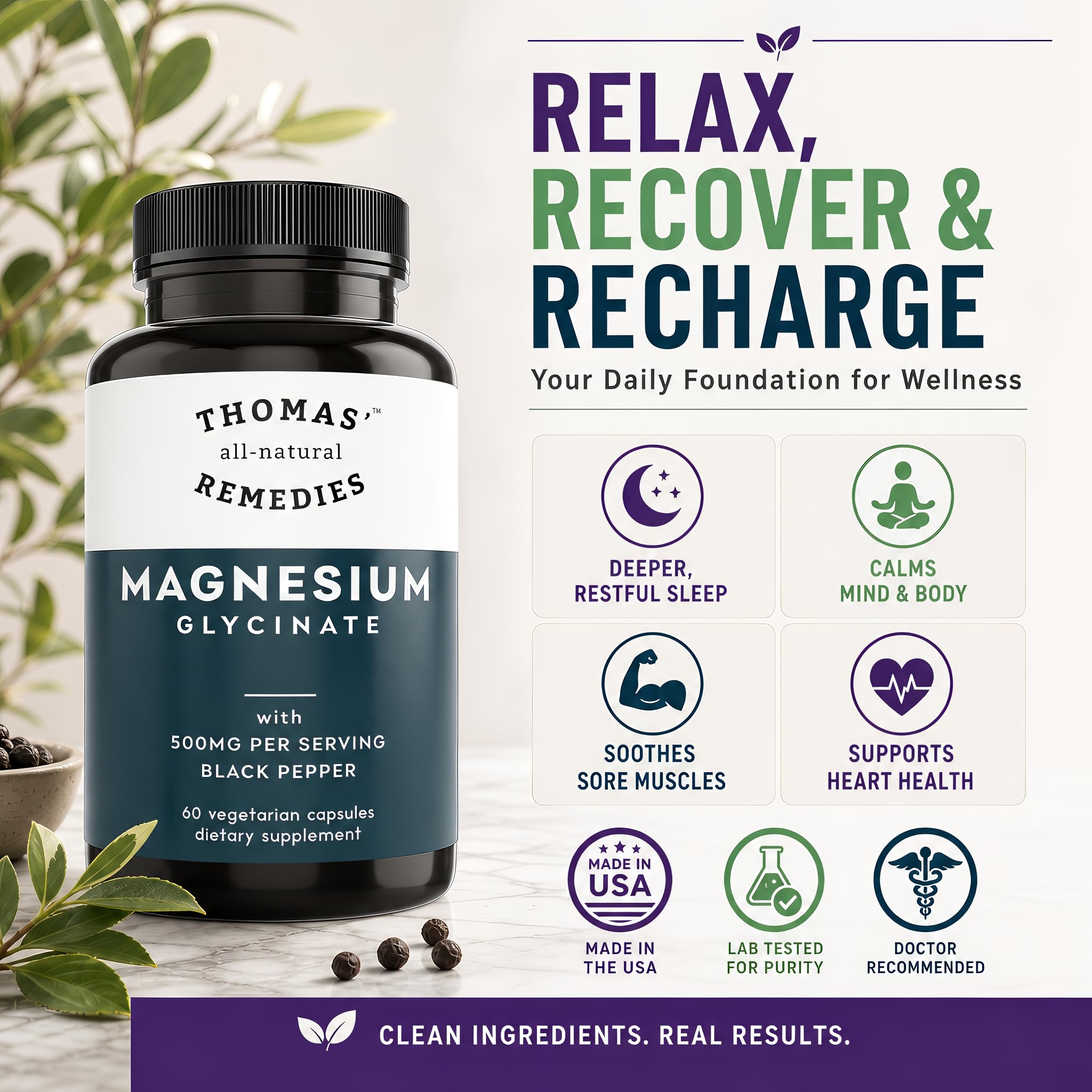 Thomas' all-natural Remedies detalle de cápsulas veganas mostrando textura suave