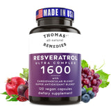 Thomas' all-natural Remedies envase frontal mostrando 120 cápsulas y etiqueta clara